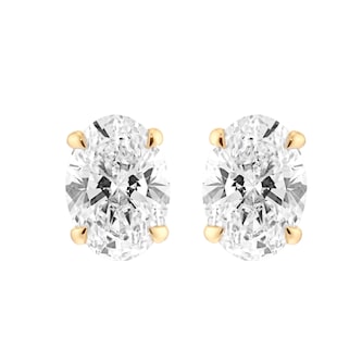 Mappin & Webb 18ct Yellow Gold 4.00cttw Oval Cut Lab Grown Diamond Stud Earrings