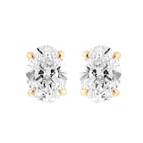 Mappin & Webb 18ct Yellow Gold 4.00cttw Oval Cut Lab Grown Diamond Stud Earrings