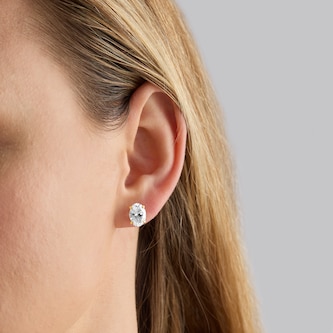 Mappin & Webb 18ct Yellow Gold 4.00cttw Oval Cut Lab Grown Diamond Stud Earrings