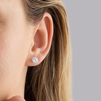 Mappin & Webb 18ct White Gold 2.00cttw Round Brilliant Cut Lab Grown Diamond Stud Earrings Mappin & Webb 18ct White Gold 2.00cttw Round Brilliant Cut Lab Grown Diamond Stud Earrings