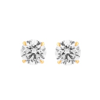 Mappin & Webb 18ct Yellow Gold 2.00cttw Round Brilliant Cut Lab Grown Diamond Stud Earrings