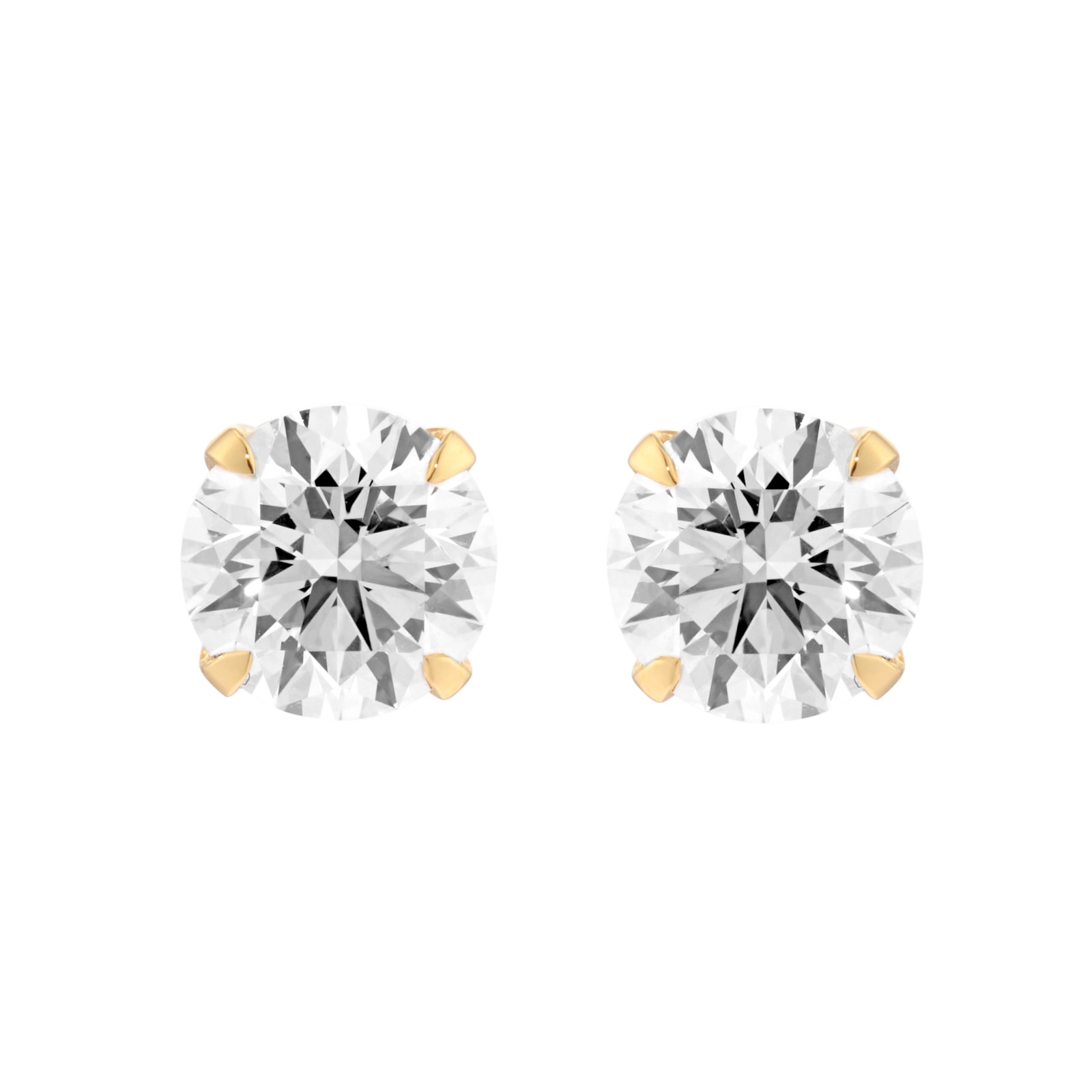 Mappin & Webb 18ct Yellow Gold 3.00cttw Round Brilliant Cut Lab Grown Diamond Stud Earrings