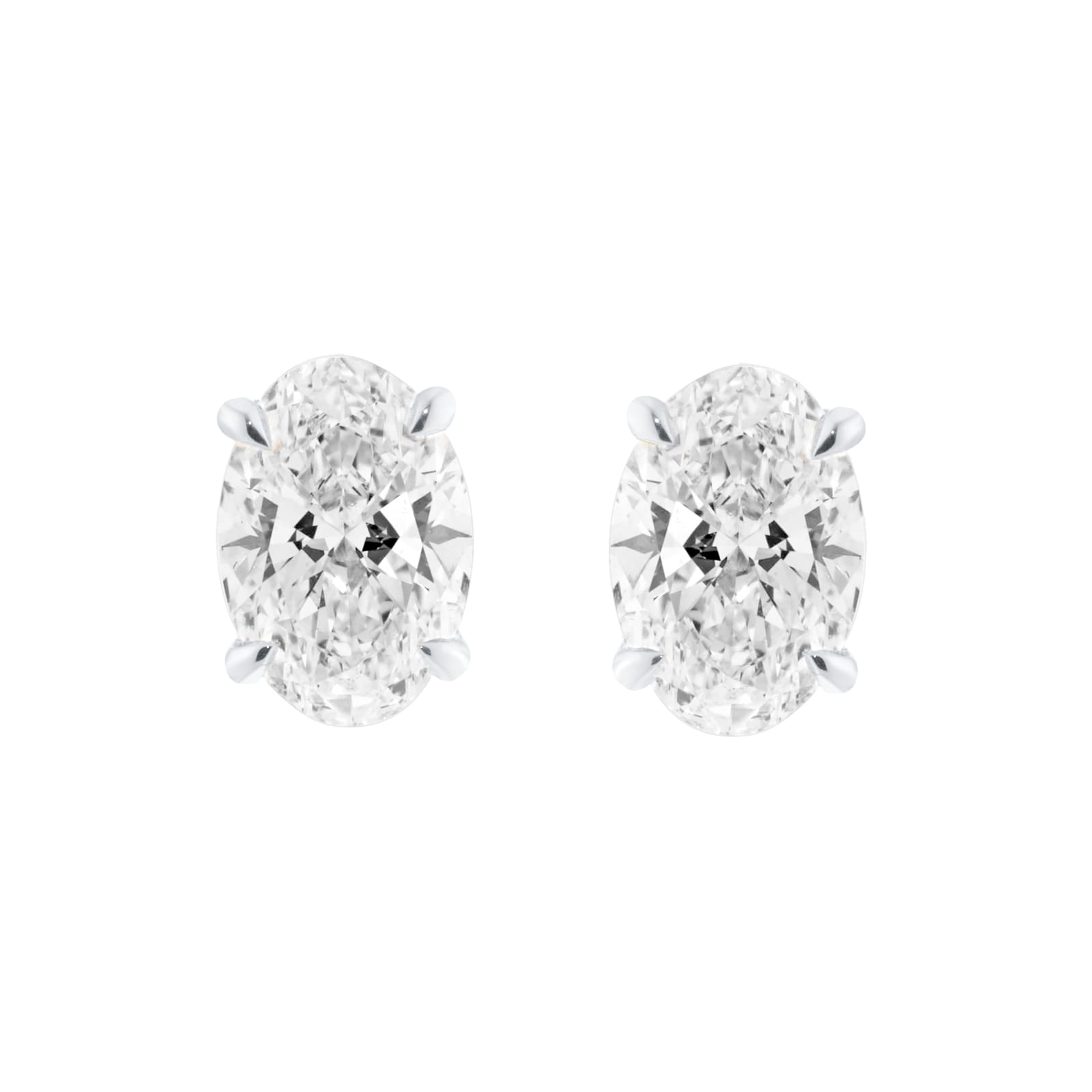 Mappin & Webb 18ct White Gold 1.50cttw Oval Cut Lab Grown Diamond Stud Earrings Mappin & Webb 18ct White Gold 1.50cttw Oval Cut Lab Grown Diamond Stud Earrings