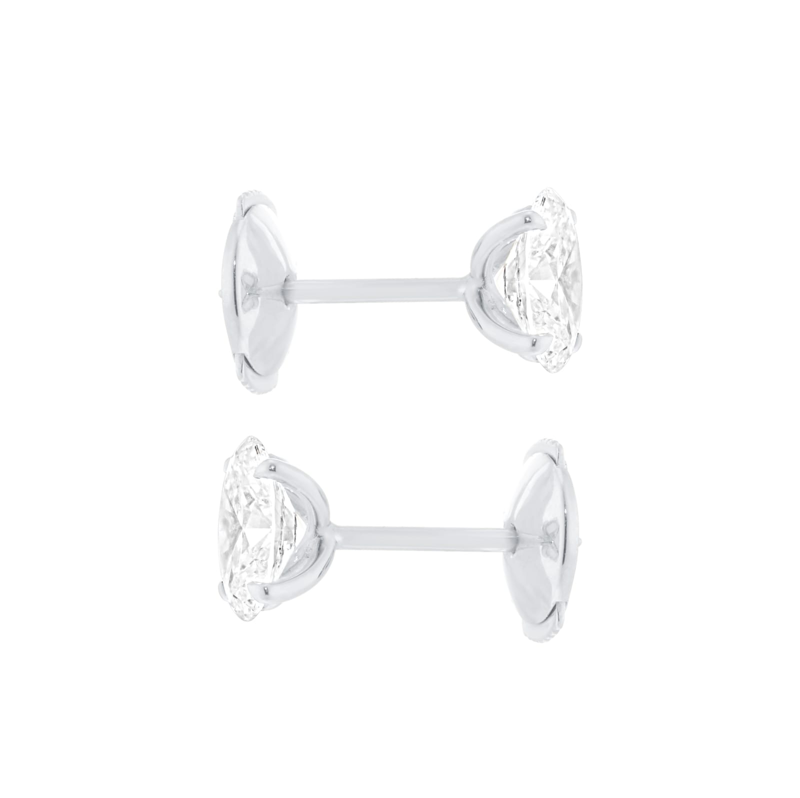 Mappin & Webb 18ct White Gold 1.50cttw Oval Cut Lab Grown Diamond Stud Earrings