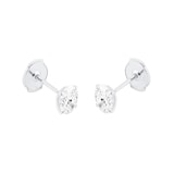 Mappin & Webb 18ct White Gold 1.50cttw Oval Cut Lab Grown Diamond Stud Earrings