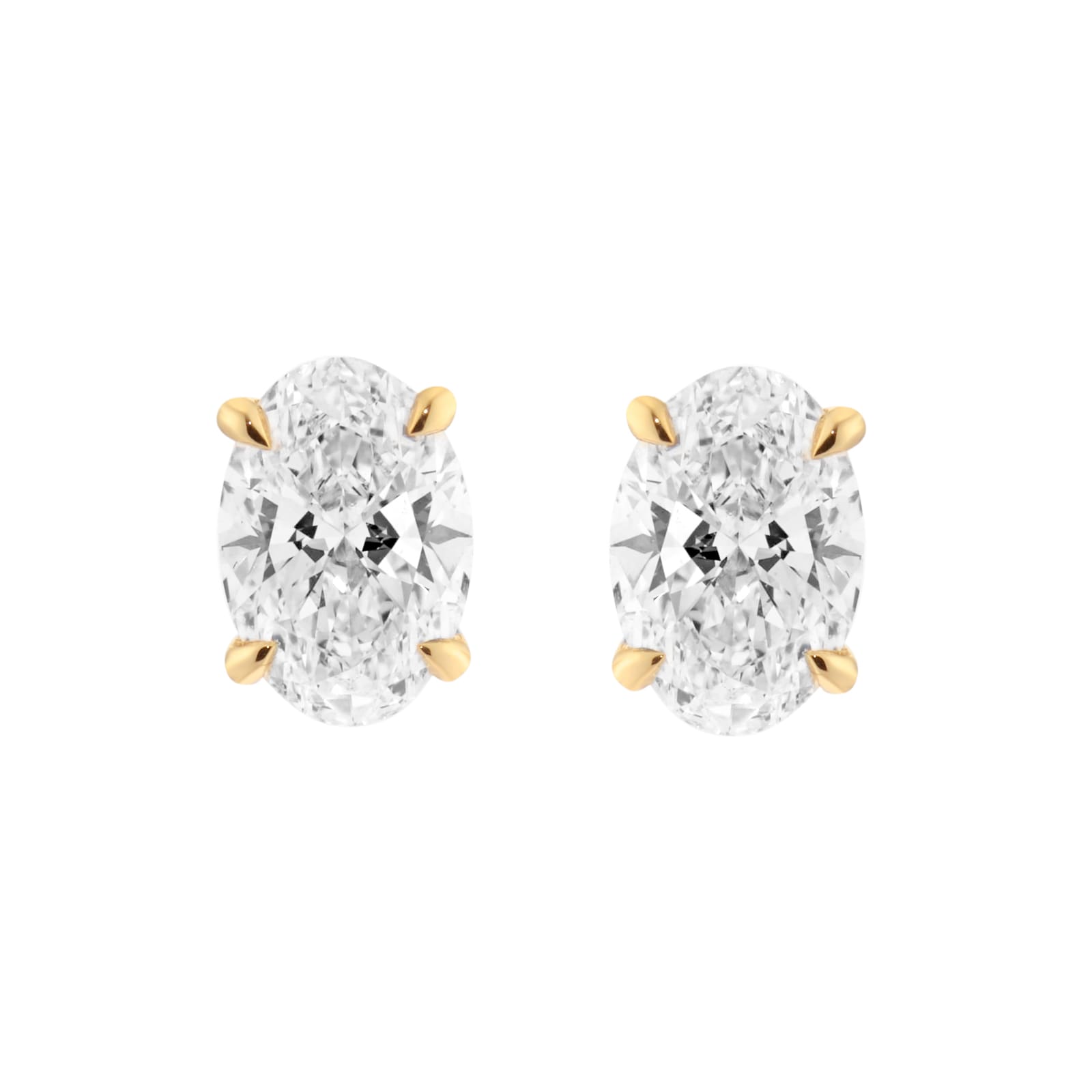 Mappin & Webb 18ct Yellow Gold 1.50cttw Oval Cut Lab Grown Diamond Stud Earrings