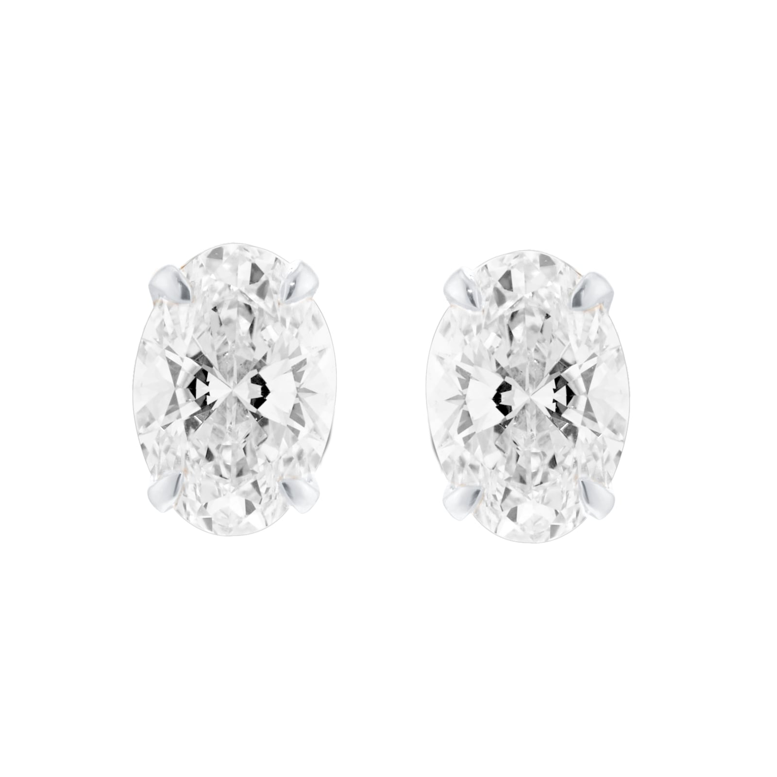 Mappin & Webb 18ct White Gold 2.00cttw Oval Cut Lab Grown Diamond Stud Earrings