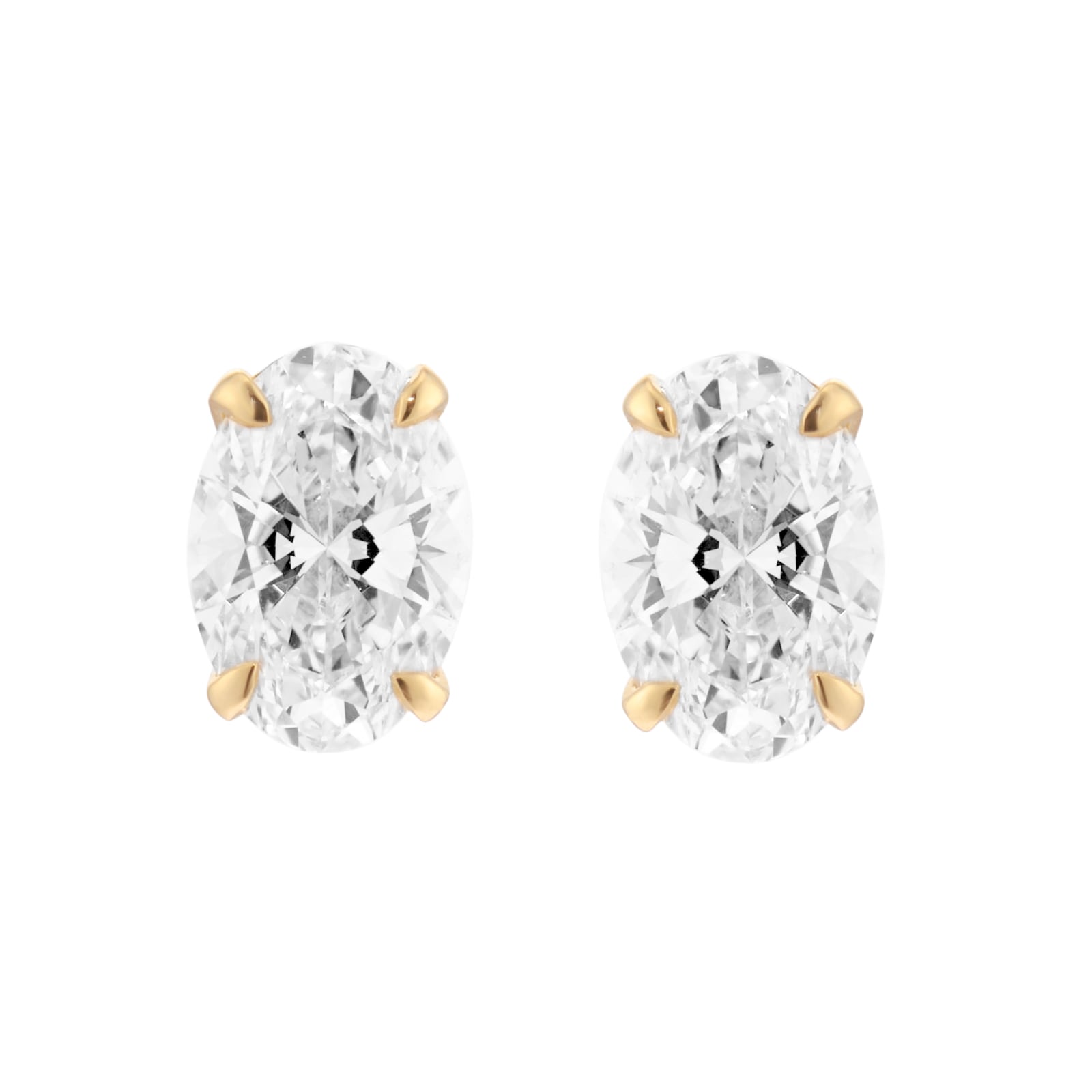 Mappin & Webb 18ct Yellow Gold 2.00cttw Oval Cut Lab Grown Diamond Stud Earrings