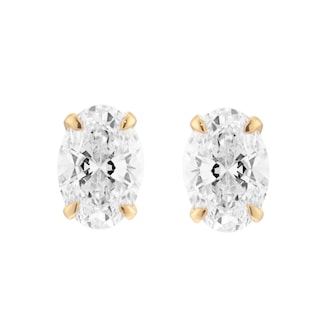 Mappin & Webb 18ct Yellow Gold 2.00cttw Oval Cut Lab Grown Diamond Stud Earrings
