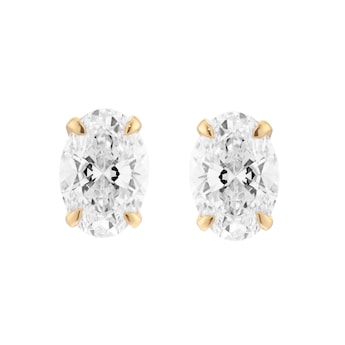18ct Yellow Gold 2.00cttw Oval Cut Lab Grown Diamond Stud Earrings