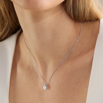 Mappin & Webb 18ct White Gold 1.50cttw Round Brilliant Cut Lab Grown Diamond Pendant Mappin & Webb 18ct White Gold 1.50cttw Round Brilliant Cut Lab Grown Diamond Pendant