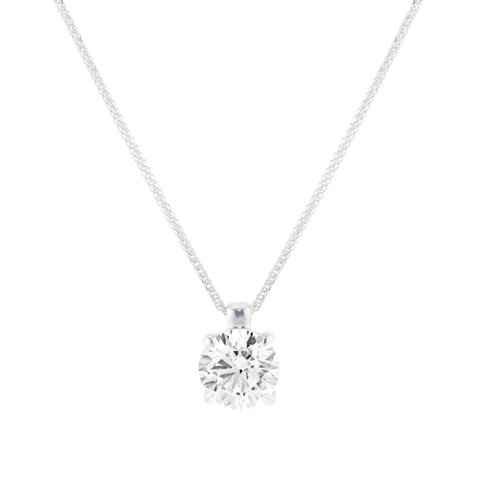 Mappin & Webb 18ct White Gold 3.00cttw Round Brilliant Cut Lab Grown Diamond Pendant