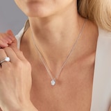 Mappin & Webb 18ct White Gold 3.00cttw Round Brilliant Cut Lab Grown Diamond Pendant