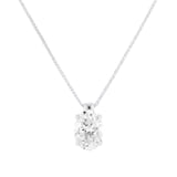 Mappin & Webb 18ct White Gold 3.00cttw Oval Cut Lab Grown Diamond Pendant