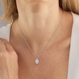 Mappin & Webb 18ct White Gold 3.00cttw Oval Cut Lab Grown Diamond Pendant