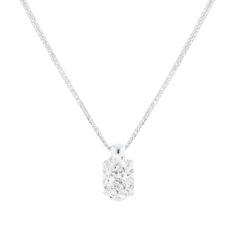 Mappin & Webb 18ct White Gold 1.50cttw Oval Cut Lab Grown Diamond Pendant