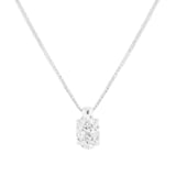 Mappin & Webb 18ct White Gold 1.50cttw Oval Cut Lab Grown Diamond Pendant