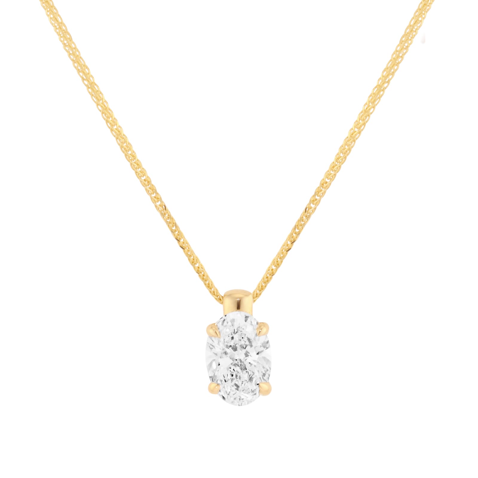 Mappin & Webb 18ct Yellow Gold 1.50cttw Oval Cut Lab Grown Diamond Pendant