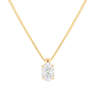 Mappin & Webb 18ct Yellow Gold 1.50cttw Oval Cut Lab Grown Diamond Pendant