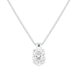 Mappin & Webb 18ct White Gold 2.00cttw Oval Cut Lab Grown Diamond Pendant