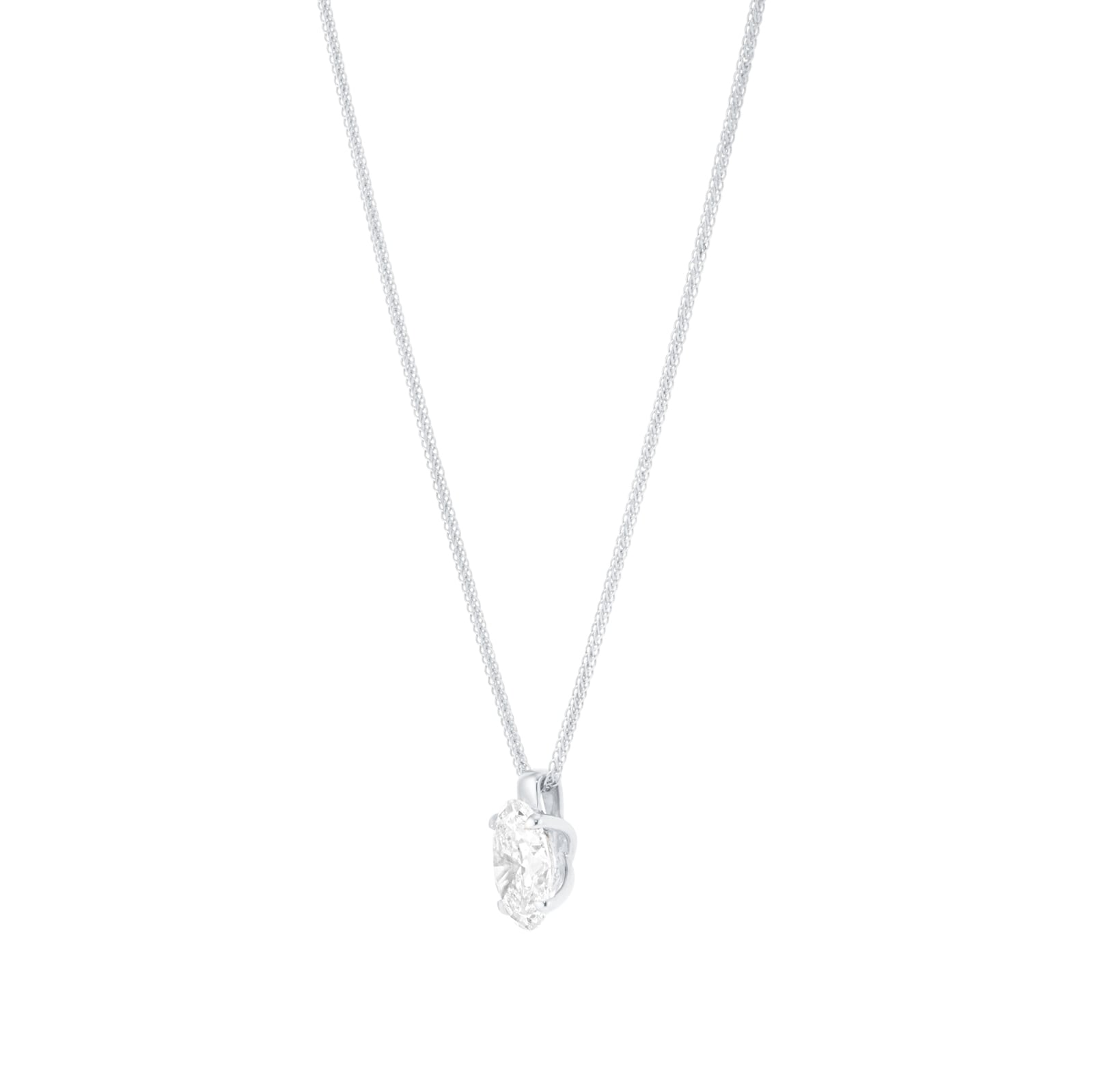 Mappin & Webb 18ct White Gold 2.00cttw Oval Cut Lab Grown Diamond Pendant Mappin & Webb 18ct White Gold 2.00cttw Oval Cut Lab Grown Diamond Pendant
