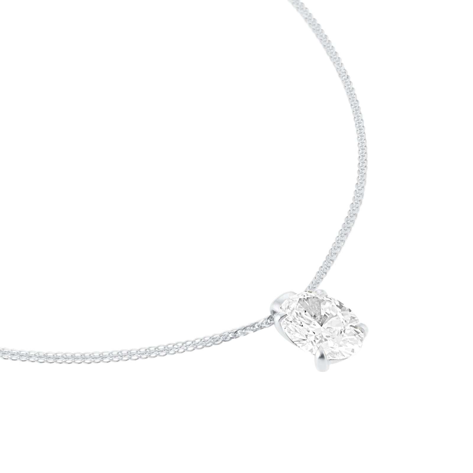 Mappin & Webb 18ct White Gold 2.00cttw Oval Cut Lab Grown Diamond Pendant Mappin & Webb 18ct White Gold 2.00cttw Oval Cut Lab Grown Diamond Pendant
