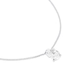 Mappin & Webb 18ct White Gold 2.00cttw Oval Cut Lab Grown Diamond Pendant