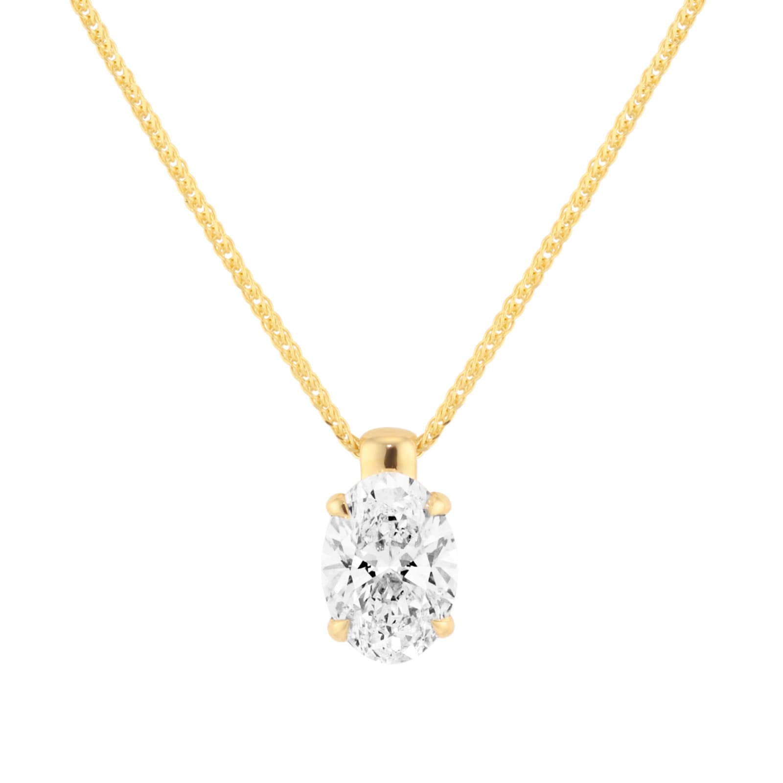 Mappin & Webb 18ct Yellow Gold 2.00cttw Oval Cut Lab Grown Diamond Pendant