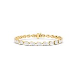 Mappin & Webb 18ct Yellow Gold 9.09cttw Pear Cut Lab Grown Diamond Tennis Bracelet