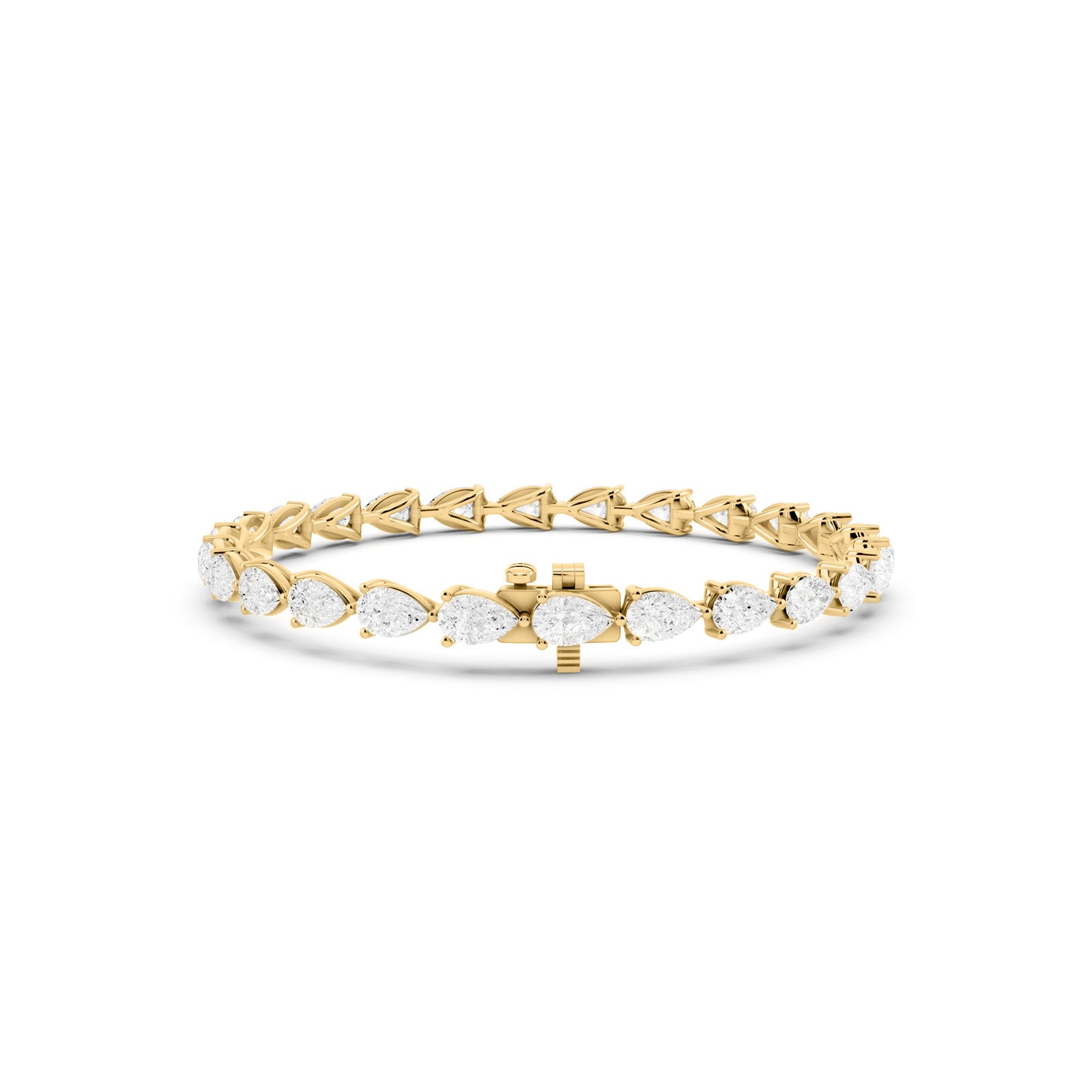 Mappin & Webb 18ct Yellow Gold 9.09cttw Pear Cut Lab Grown Diamond Tennis Bracelet Mappin & Webb 18ct Yellow Gold 9.09cttw Pear Cut Lab Grown Diamond Tennis Bracelet