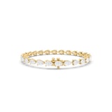 Mappin & Webb 18ct Yellow Gold 9.09cttw Pear Cut Lab Grown Diamond Tennis Bracelet
