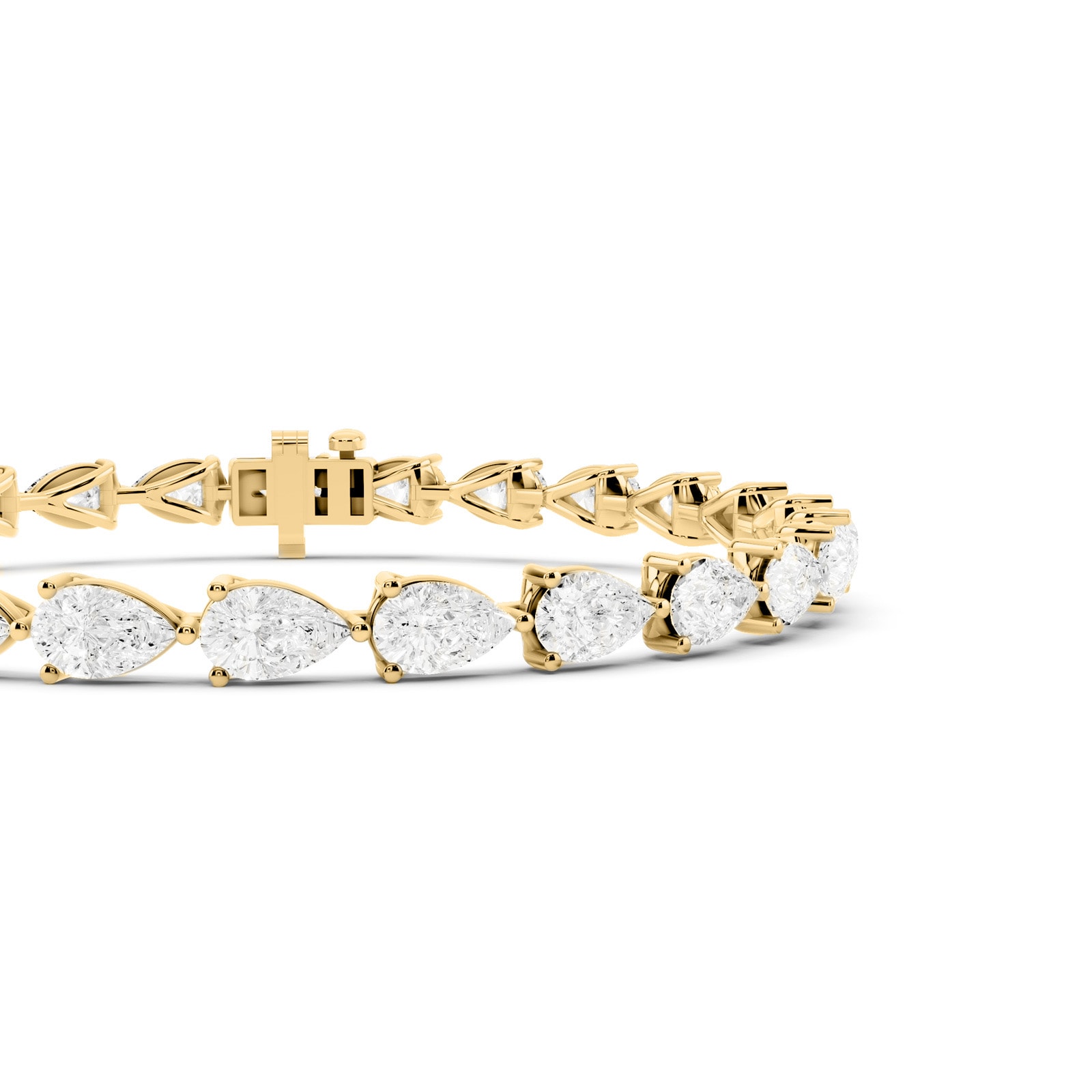 Mappin & Webb 18ct Yellow Gold 9.09cttw Pear Cut Lab Grown Diamond Tennis Bracelet Mappin & Webb 18ct Yellow Gold 9.09cttw Pear Cut Lab Grown Diamond Tennis Bracelet