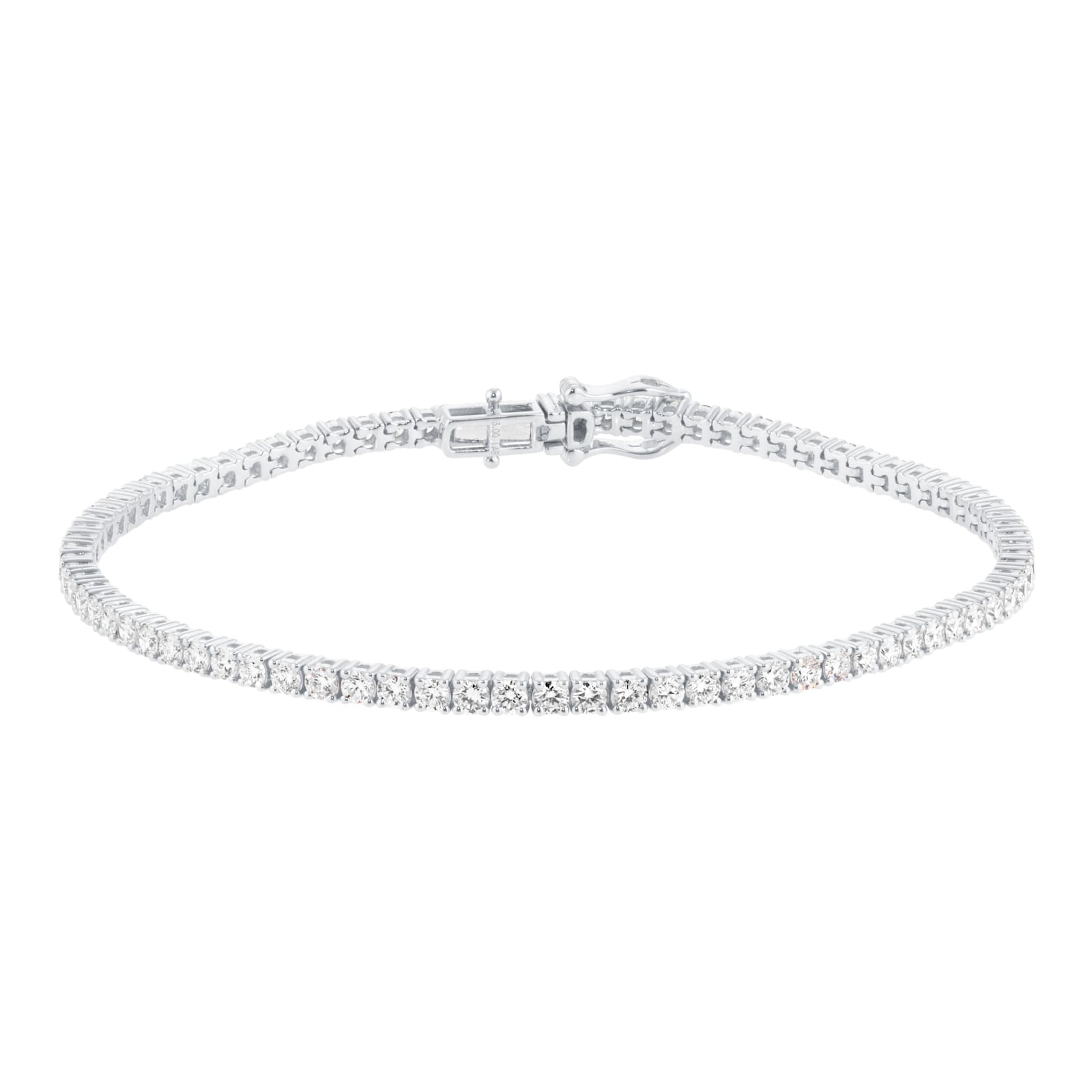 Mappin & Webb 18ct White Gold 3.00cttw Round Brilliant Cut Lab Grown Diamond Bracelet