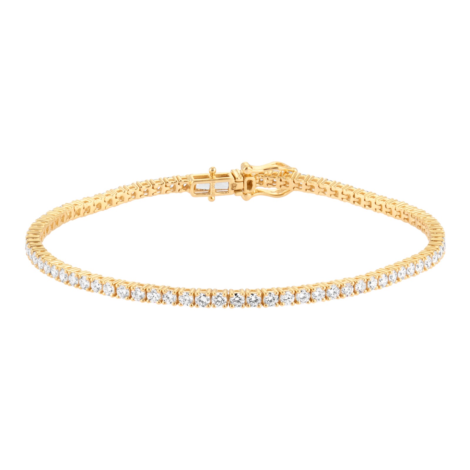 Mappin & Webb 18ct Yellow Gold 3.00cttw Round Brilliant Cut Lab Grown Diamond Bracelet