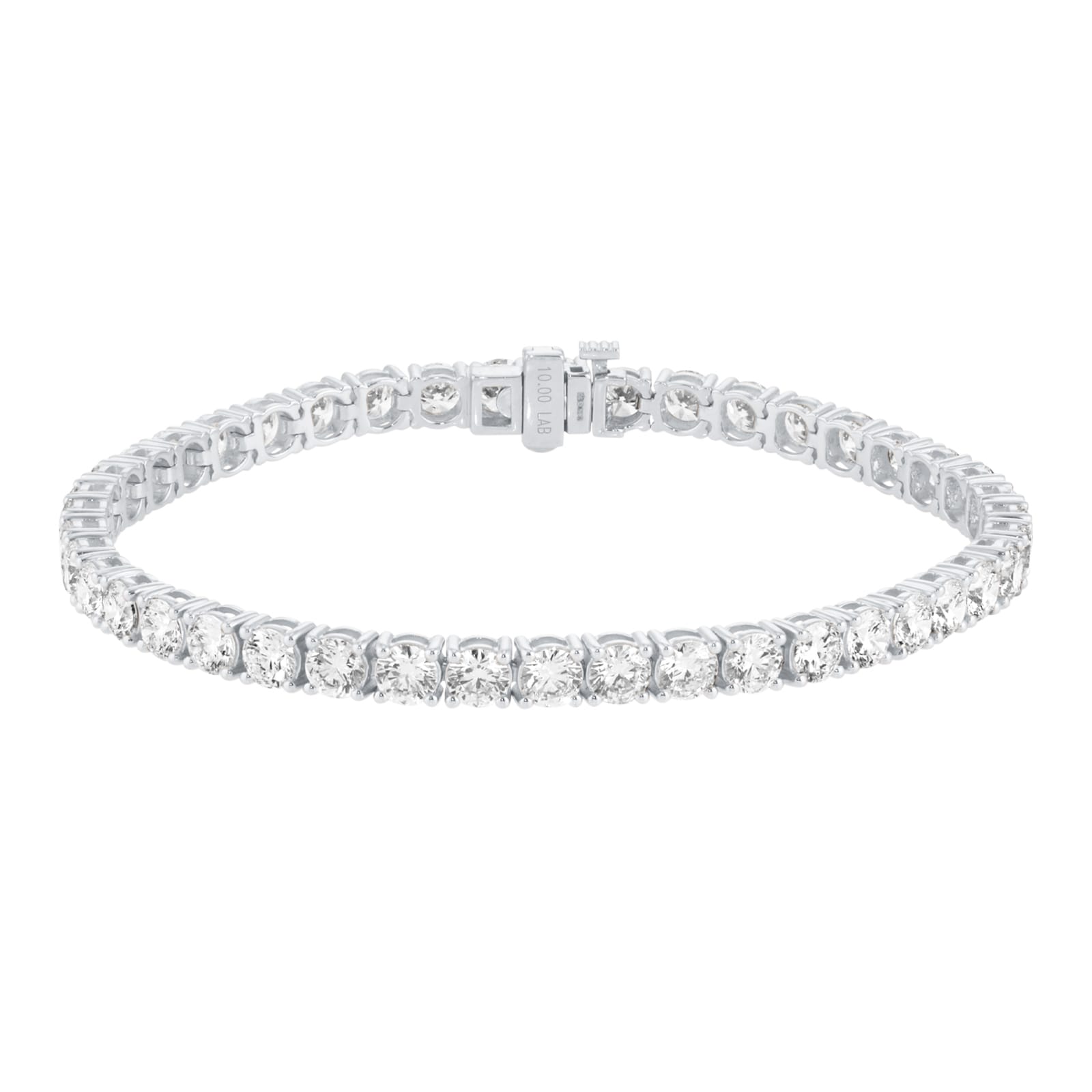 Mappin & Webb 18ct White Gold 10cttw Round Brilliant Cut Lab Grown Diamond Bracelet