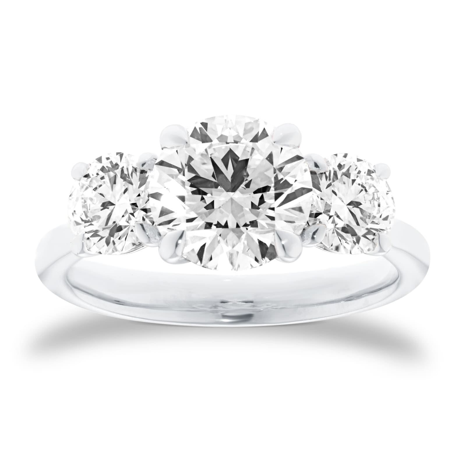 Mappin & Webb Platinum 3.00cttw Round Brilliant Cut Lab Grown Diamond Three Stone Engagement Ring Mappin & Webb Platinum 3.00cttw Round Brilliant Cut Lab Grown Diamond Three Stone Engagement Ring