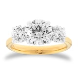Mappin & Webb 18ct Yellow Gold 3.00cttw Round Brilliant Cut Lab Grown Diamond Three Stone Engagement Ring