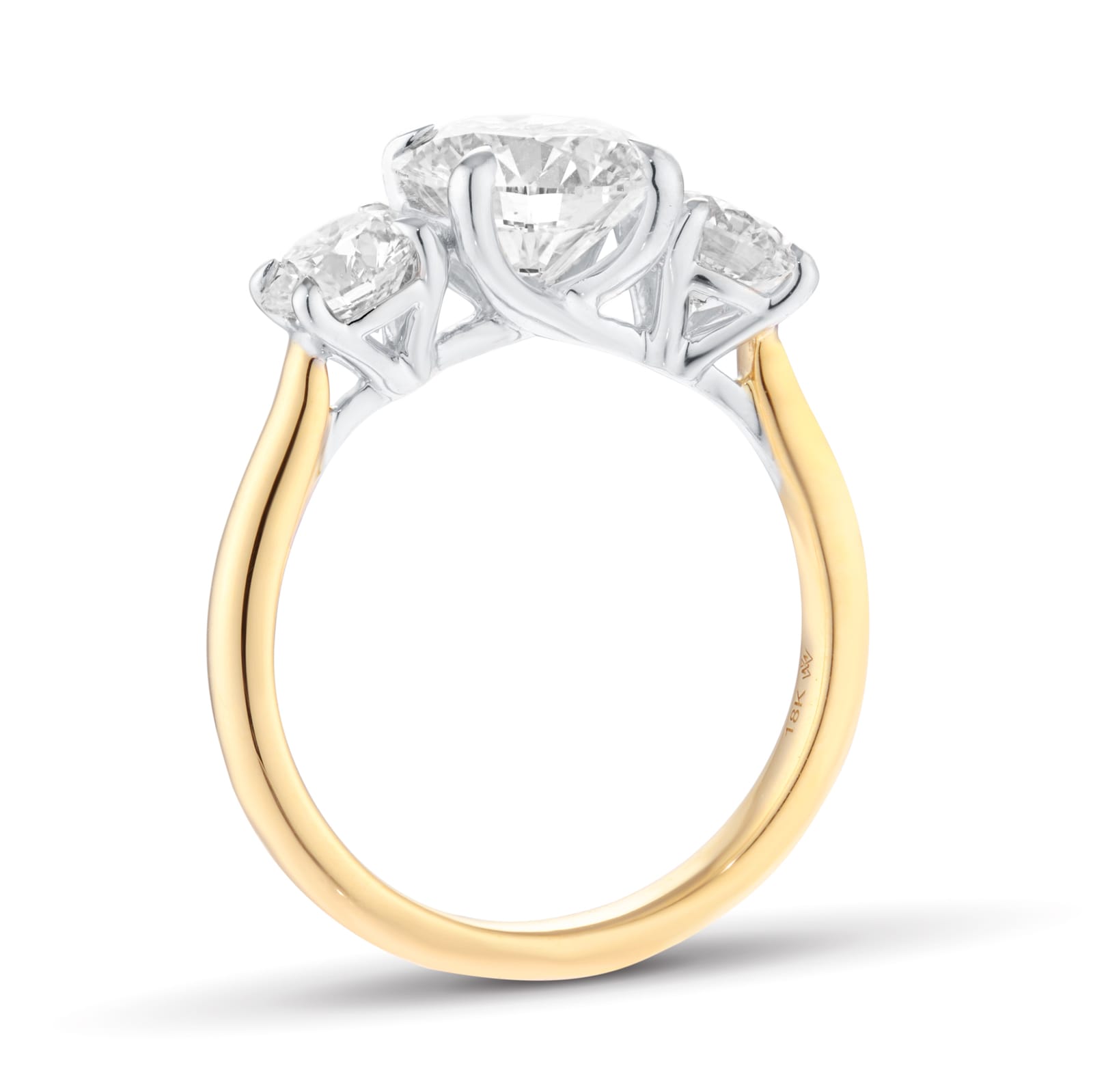 Mappin & Webb 18ct Yellow Gold 3.00cttw Round Brilliant Cut Lab Grown Diamond Three Stone Engagement Ring Mappin & Webb 18ct Yellow Gold 3.00cttw Round Brilliant Cut Lab Grown Diamond Three Stone Engagement Ring