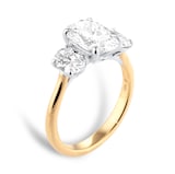 Mappin & Webb 18ct Yellow Gold 3.00cttw Oval Cut Lab Grown Diamond Three Stone Engagement Ring - Ring Size P