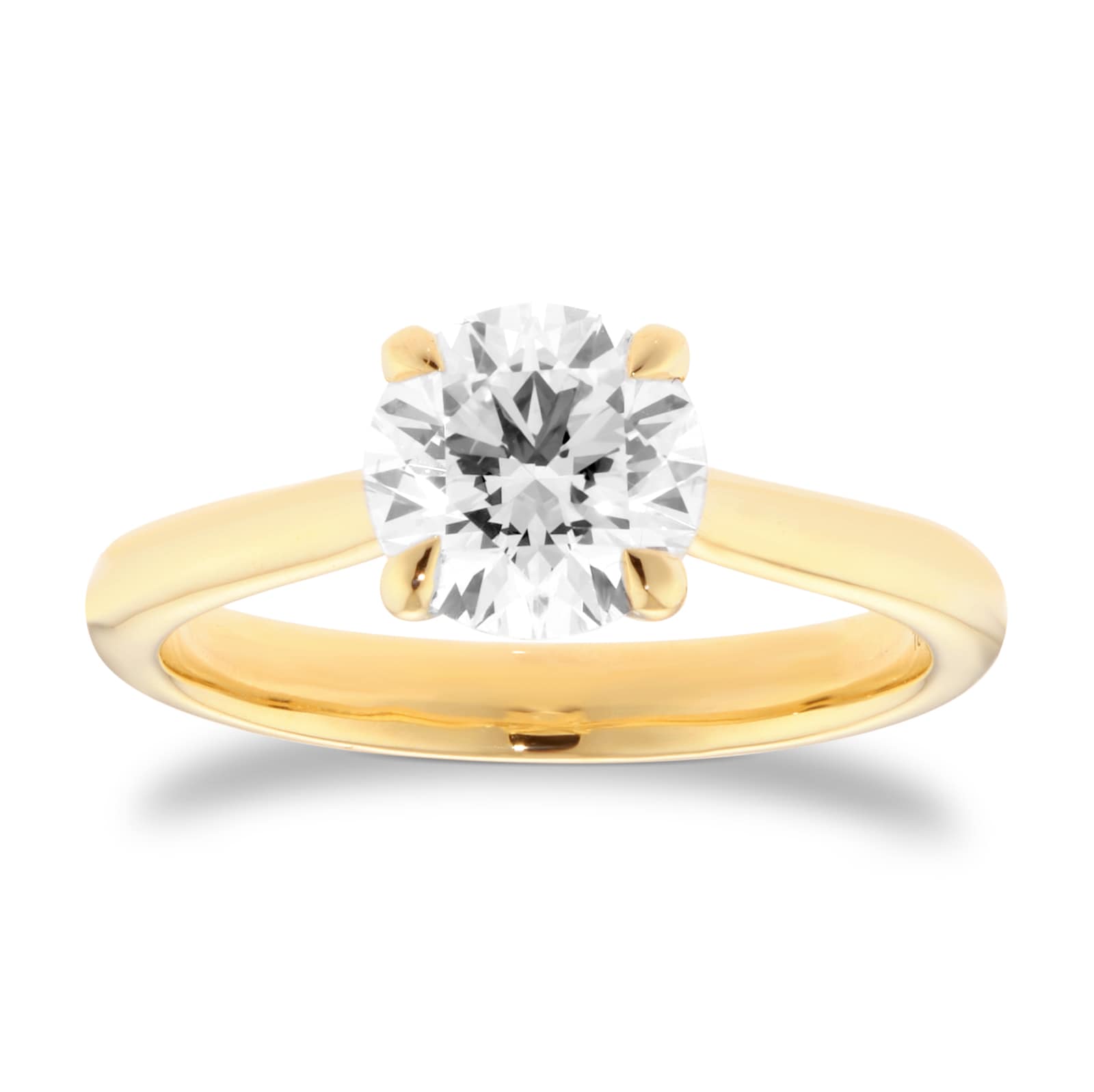 Mappin & Webb 18ct Yellow Gold 1.50cttw Round Brilliant Cut Lab Grown Diamond Solitaire Engagement Ring