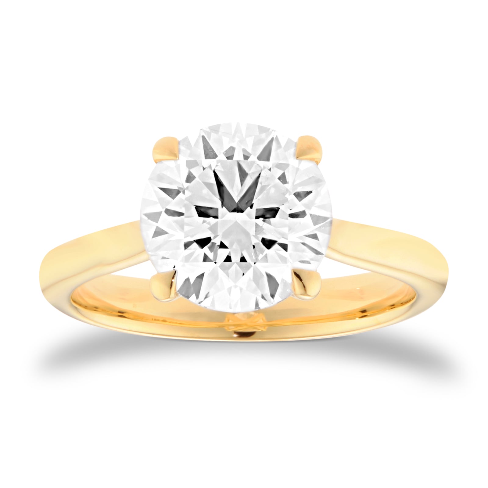 Mappin & Webb 18ct Yellow Gold 3.00cttw Round Brilliant Cut Lab Grown Diamond Solitaire Engagement Ring