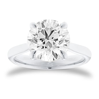 Platinum 4.00cttw Round Brilliant Cut Lab Grown Diamond Solitaire Engagement Ring