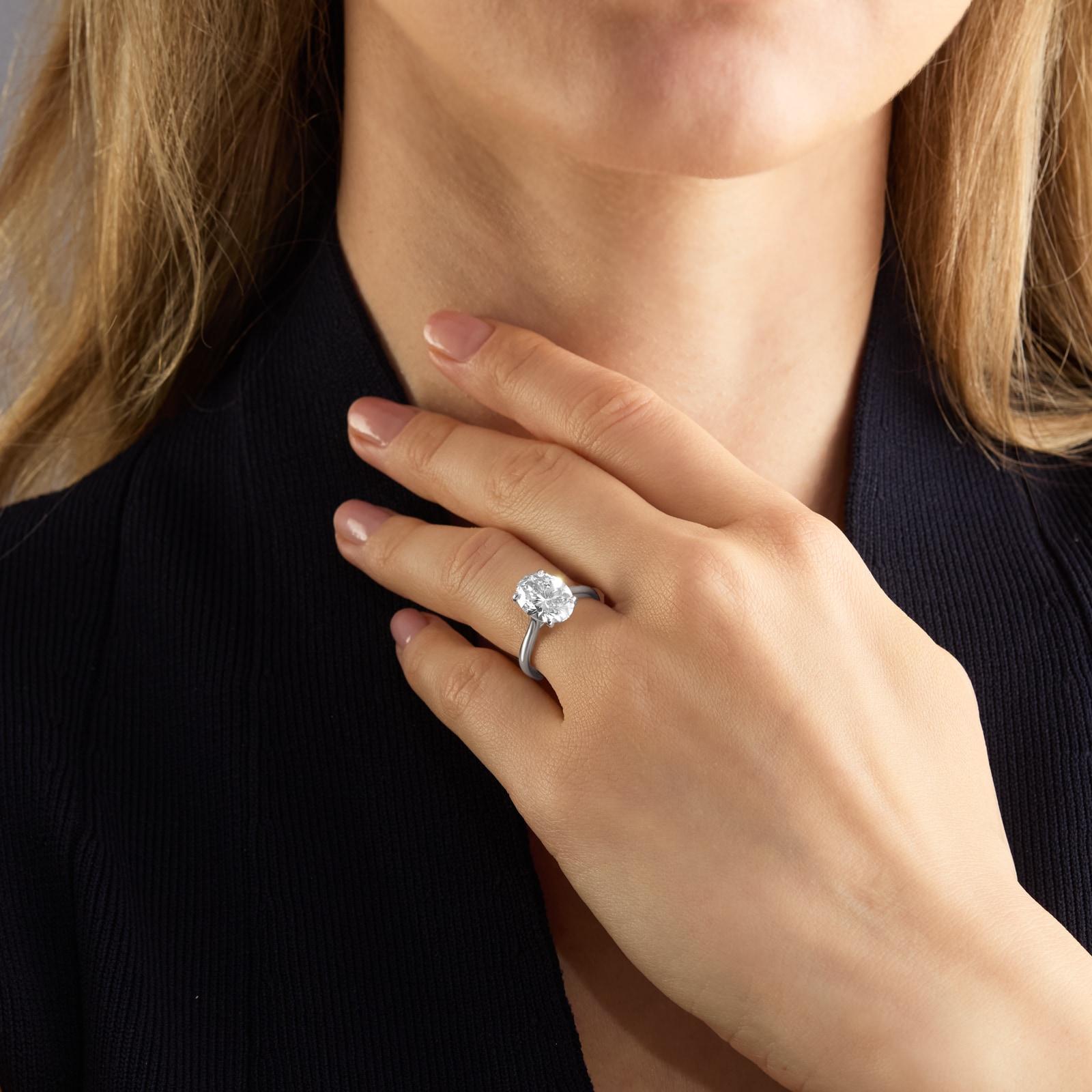 Mappin & Webb Platinum 4.00cttw Oval Cut Lab Grown Diamond Solitaire Engagement Ring