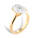 Mappin & Webb 18ct Yellow Gold 4.00cttw Oval Cut Lab Grown Diamond Solitaire Engagement Ring