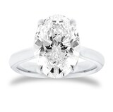 Mappin & Webb Platinum 5.00cttw Oval Cut Lab Grown Diamond Solitaire Engagement Ring - Ring Size K