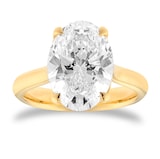 Mappin & Webb 18ct Yellow Gold 5.00cttw Oval Cut Lab Grown Diamond Solitaire Engagement Ring - Ring Size M