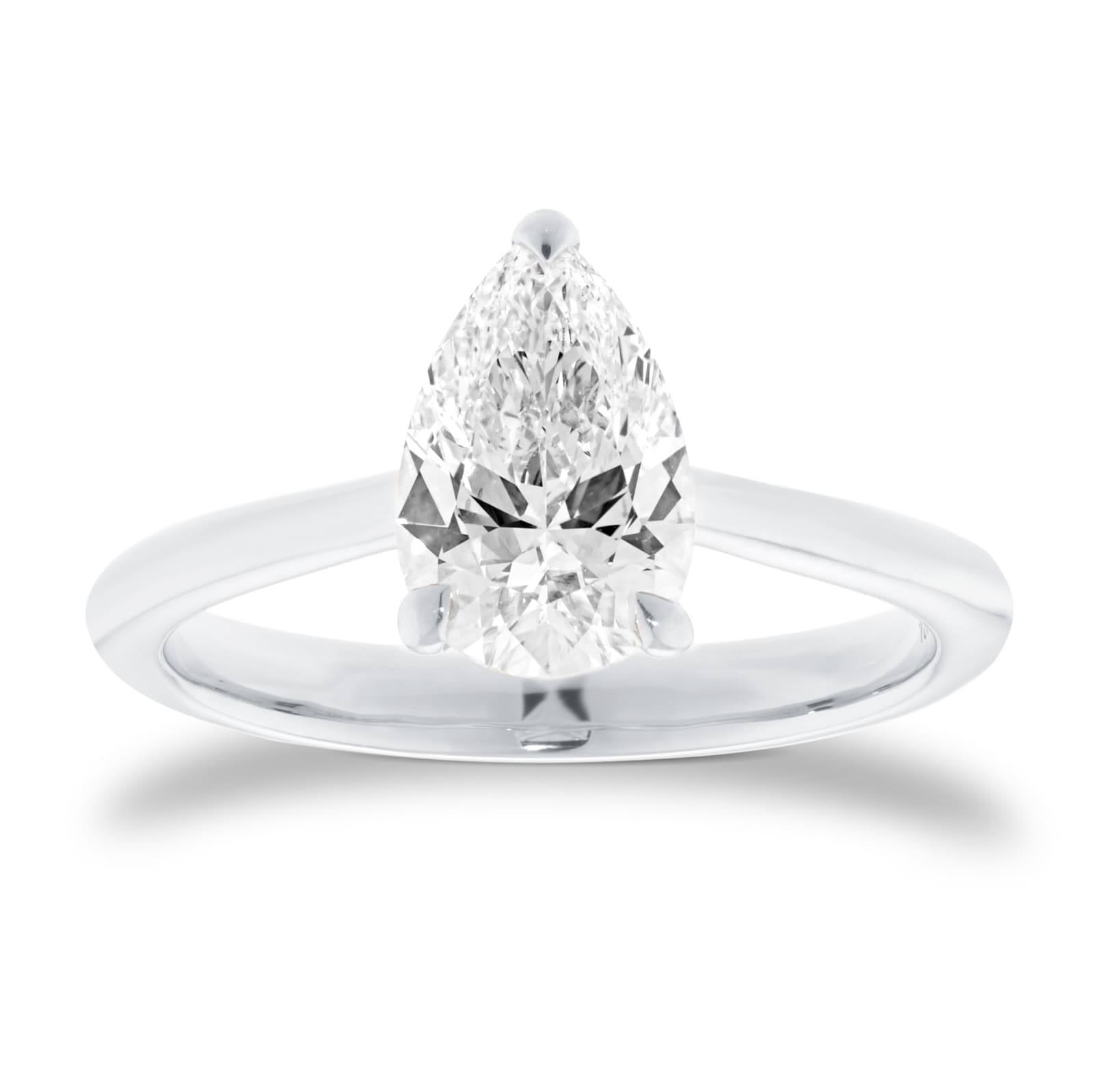 Mappin & Webb Platinum 1.50cttw Pear Cut Lab Grown Diamond Solitaire Engagement Ring
