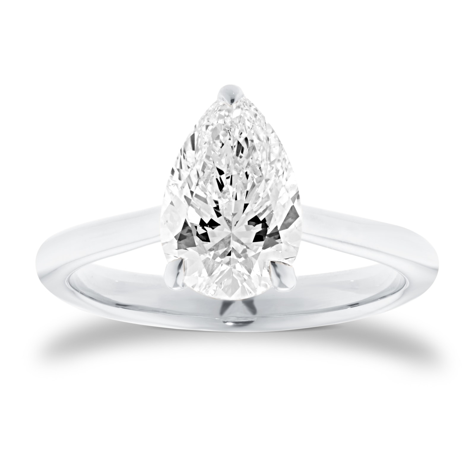 Mappin & Webb Platinum 2.00cttw Pear Cut Lab Grown Diamond Solitaire Engagement Ring