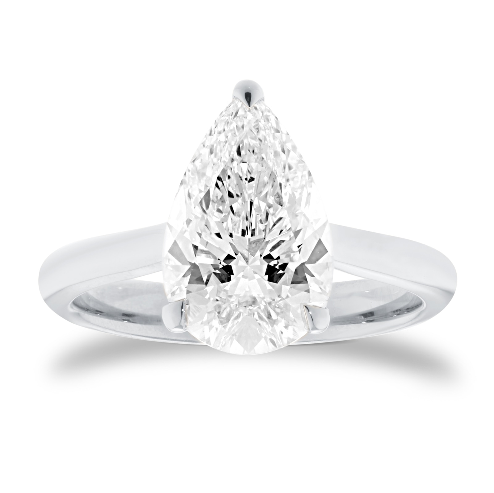 Mappin & Webb Platinum 3.00cttw Pear Cut Lab Grown Diamond Solitaire Engagement Ring