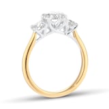 Mappin & Webb 18ct Yellow Gold 2.00cttw Round Brilliant Cut Lab Grown Diamond Three Stone Engagement Ring